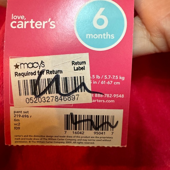 NWT. Carters girls red top. 6 month - Picture 5 of 7